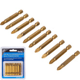 BlueSpot Titanium Bit Set Drill Driver Screwdriver Bits 50mm PZ2 Pozi S2 10pc
